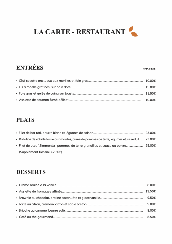 Carte Auberge Hempempont