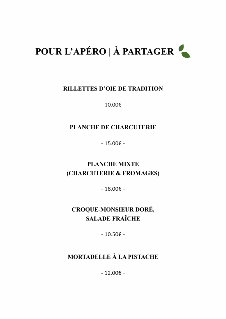 Carte - Auberge Hempempont